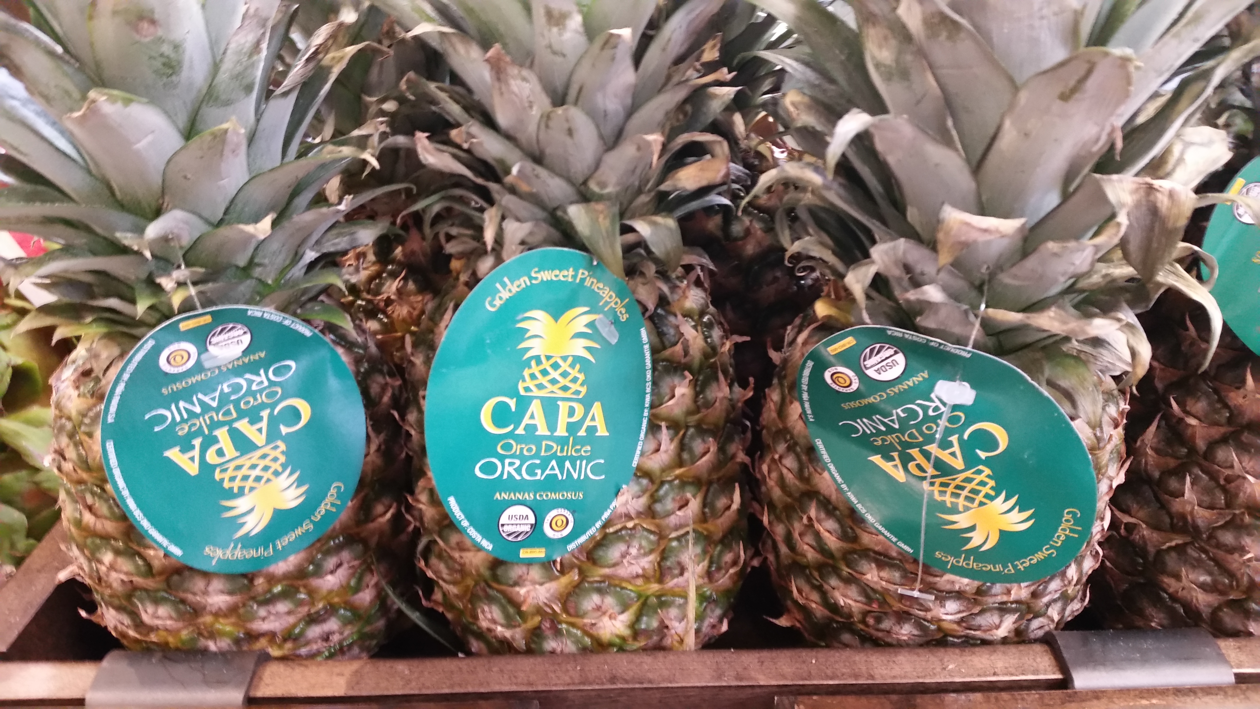 Capa Oro Dulce organic pineapples from Costa Rica.